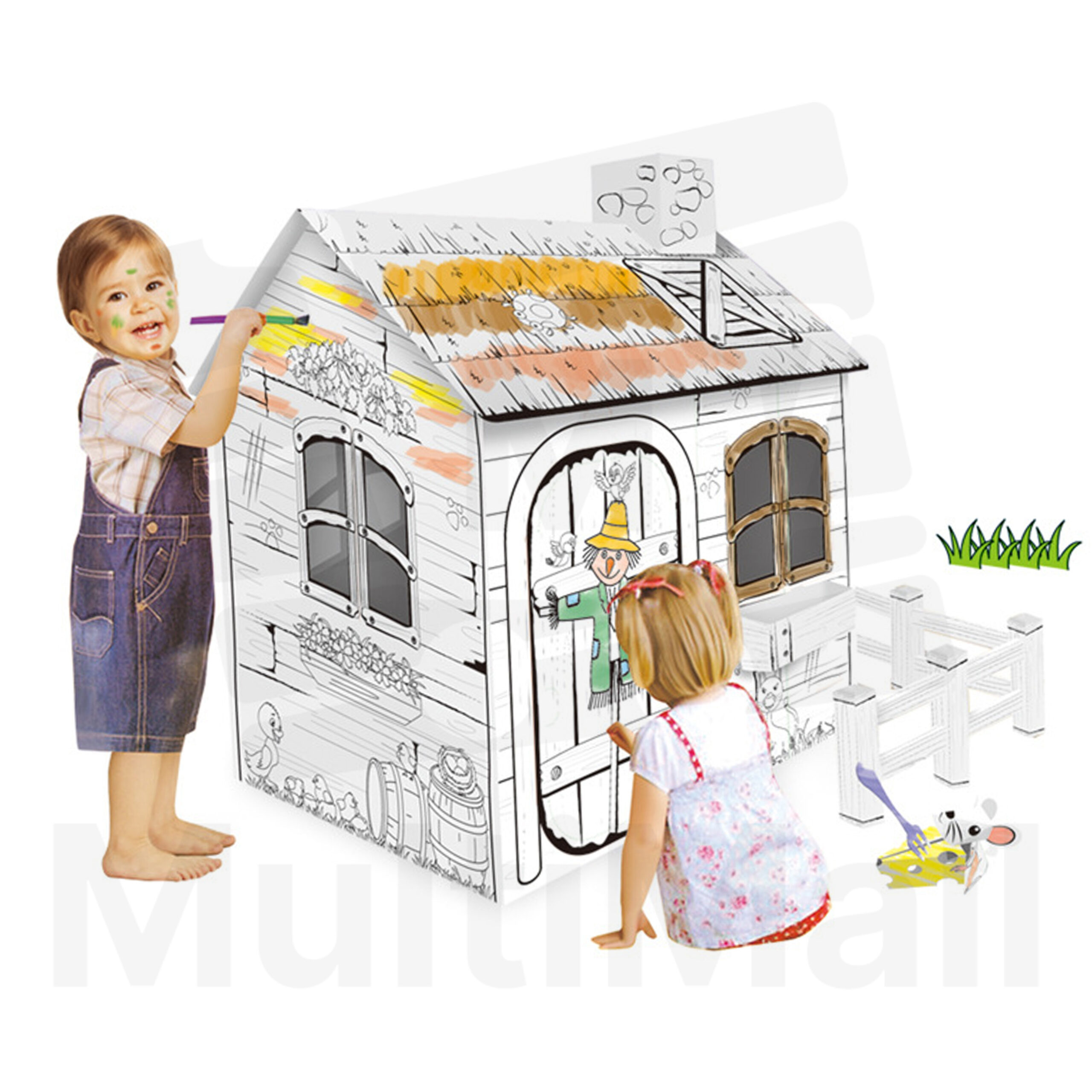 Kids 3D Doodle Play house Big House Cardboard Toy House Playhouse