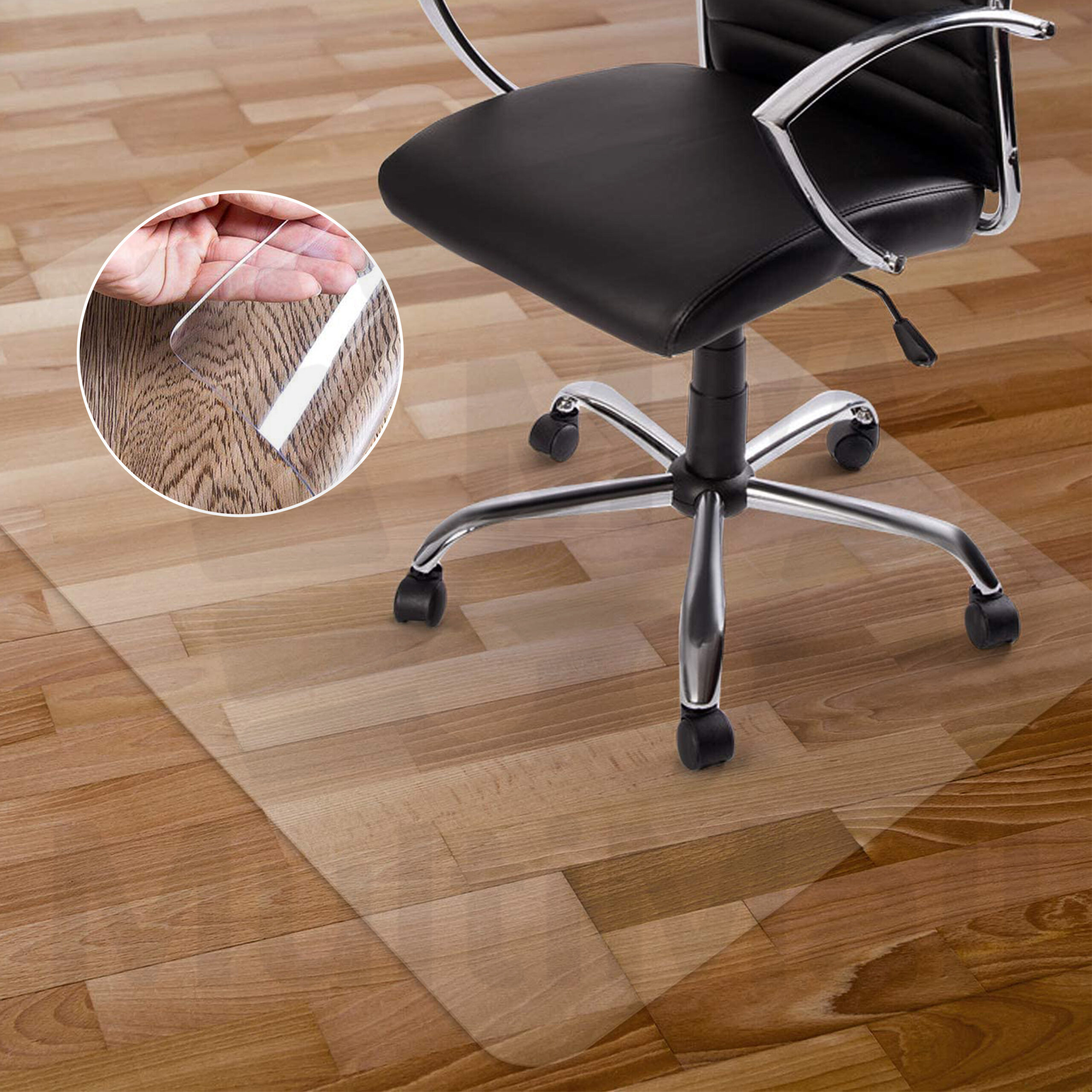 Chair floor mat protector Transparent 90cm x 0.15cm x 140cm Office Floor Mat Floor protection mat Floor protector mat for rolling chair Anti Slip Floor Protection Mat MultiMall