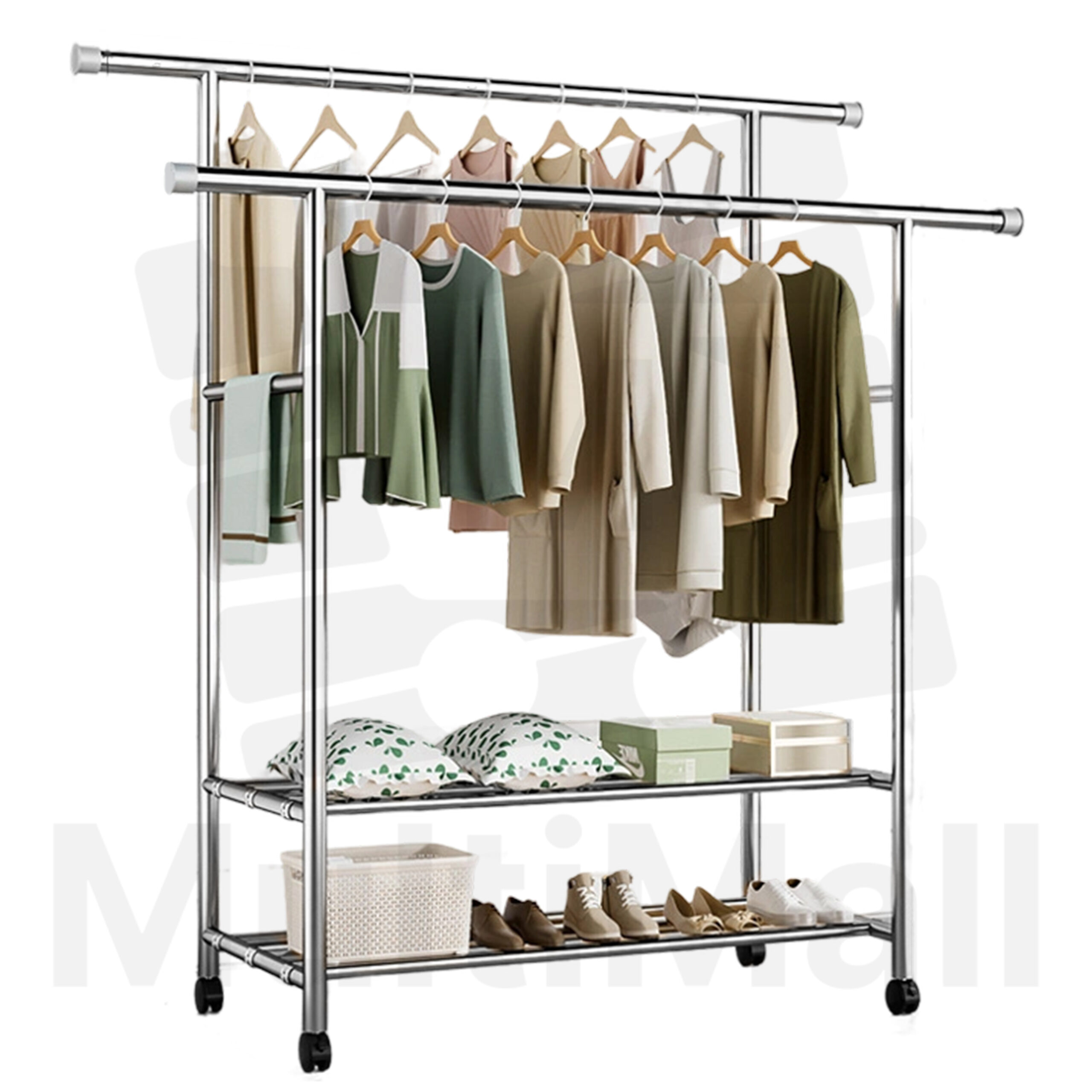Stainless Steel Laundry Rack 1 45M 2 in 1 Heavy Duty Steel Clothes Stainless Steel Laundry Rack 1 45M 2 in 1 Heavy Duty Steel Clothes